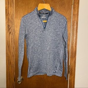 Tek Gear teal heather fleece lined quarter zip